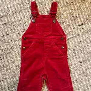Hanna Andersson Red Corduroy Overalls Size 75cm/12-18 Mos